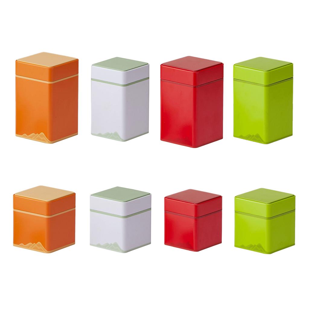 Square Metal Tins with Lids Empty Tins Box Containers Decorative Short/Tall Tins Gift Candy Loose Tea Storage Organizers