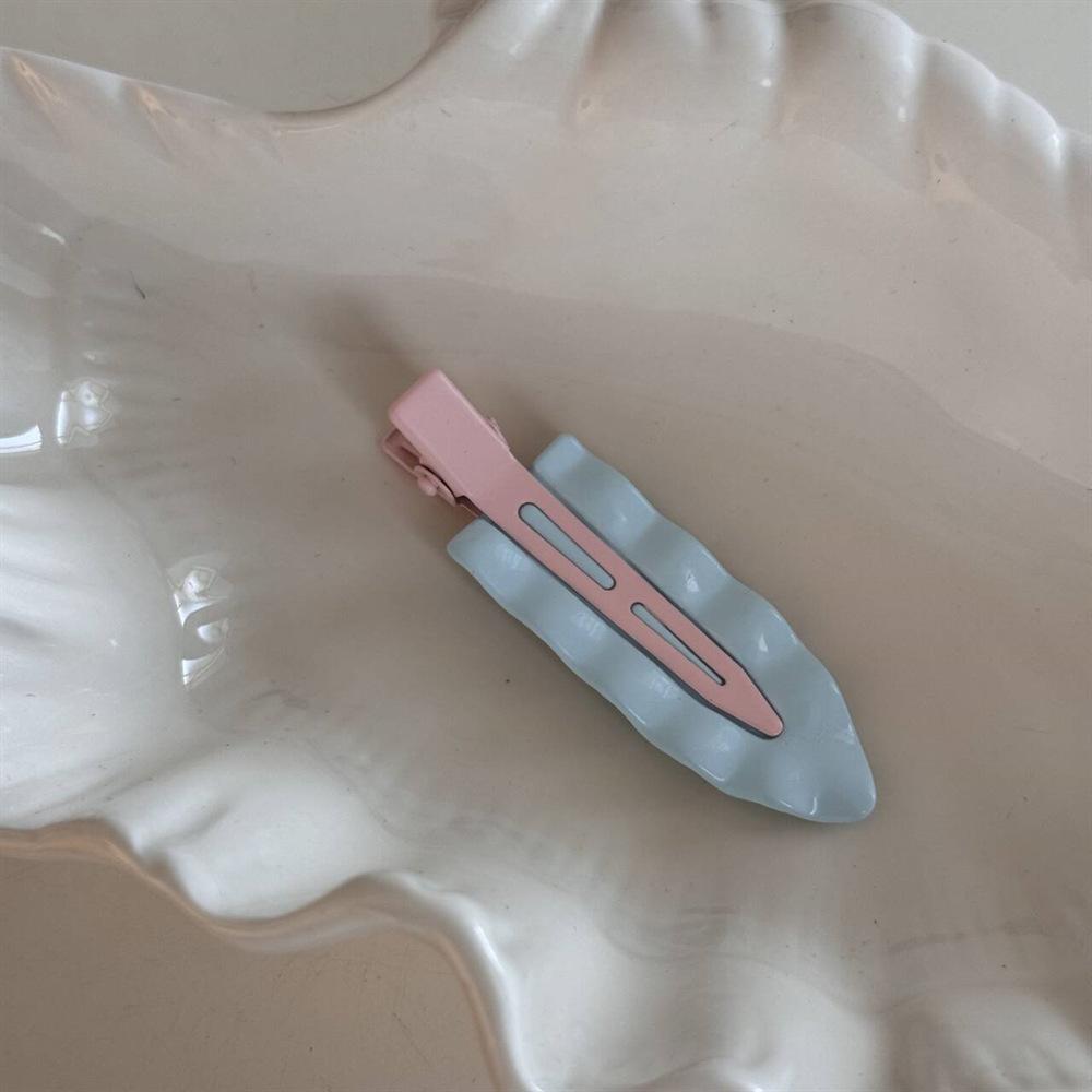 

Korean Macaron Metal Wave Super Fairy Makeup Clips Internet Celebrity Seamless Hair Clips Side Bangs Clip Headdress Accessories