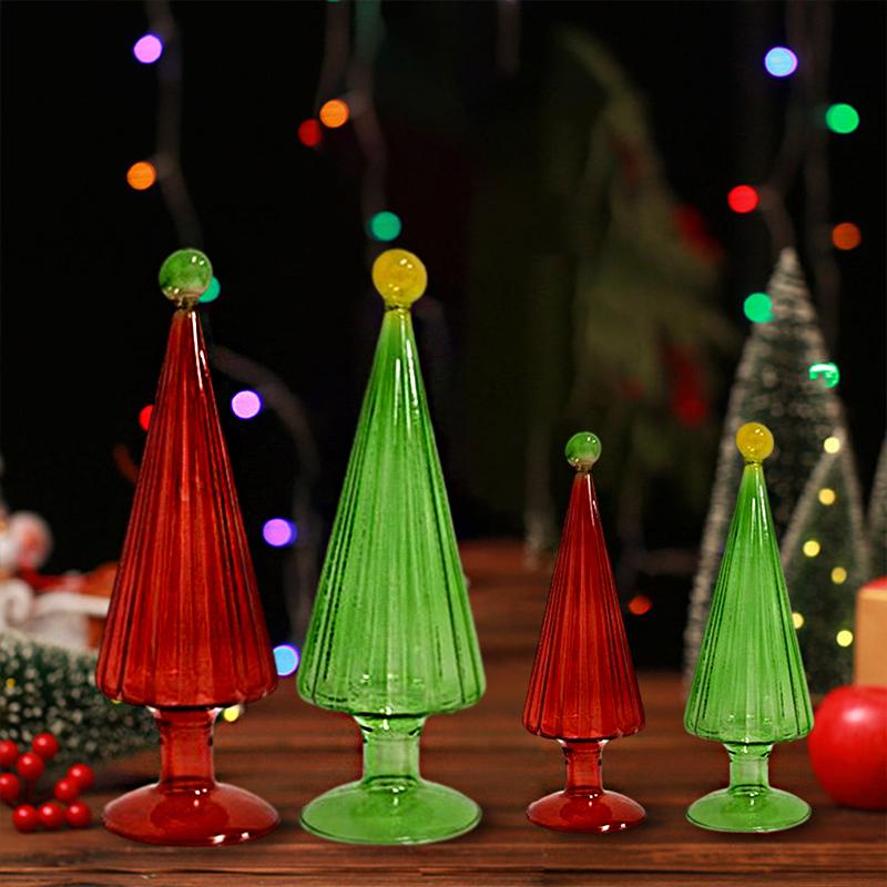 1PC Handmade Crystal Holiday Gift Gift for Colleague Glass Christmas Tree Decor Office Christmas Decoration