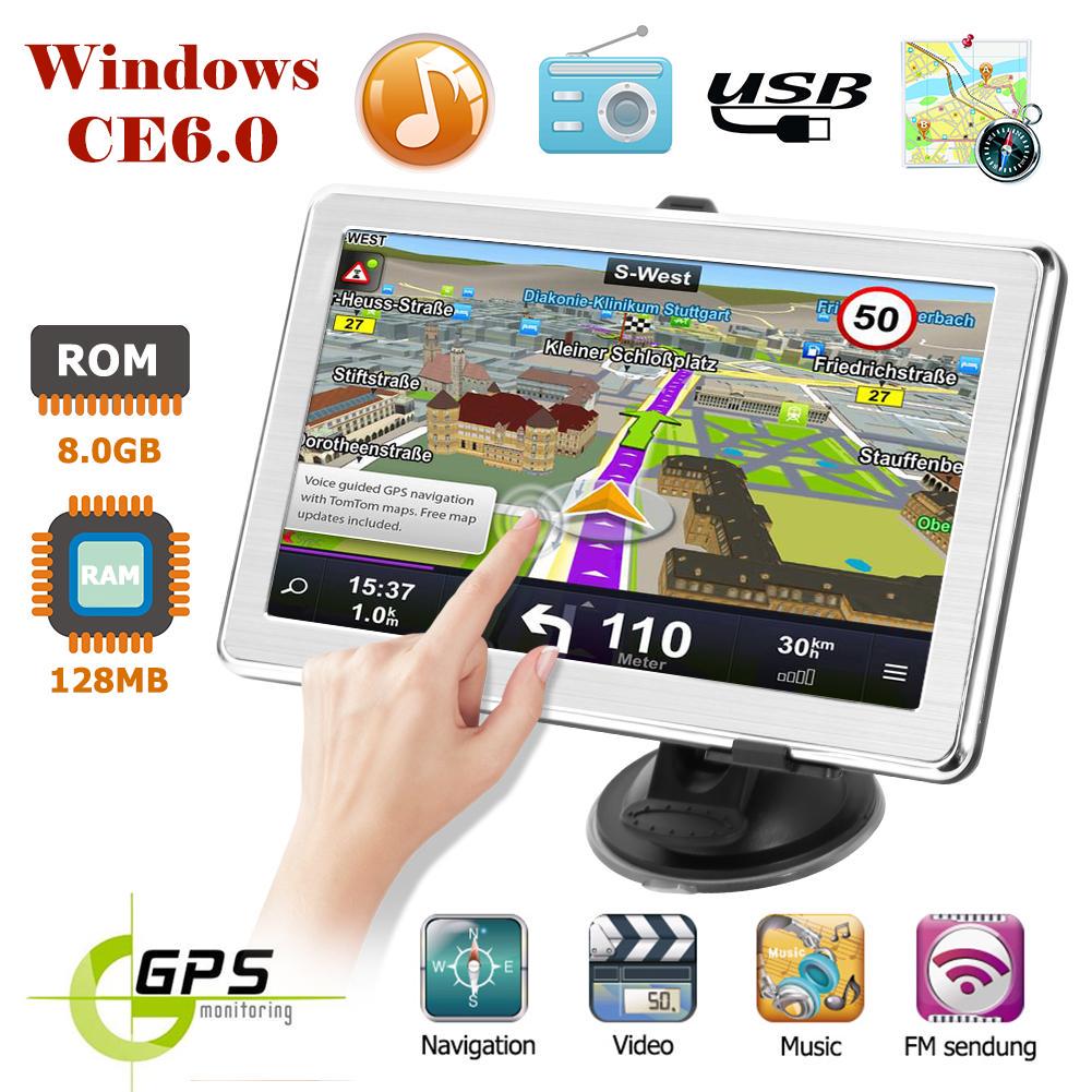 X8 7 Inch Ultra Thin Car Truck GPS Navigation System 8GB GPS Navigator