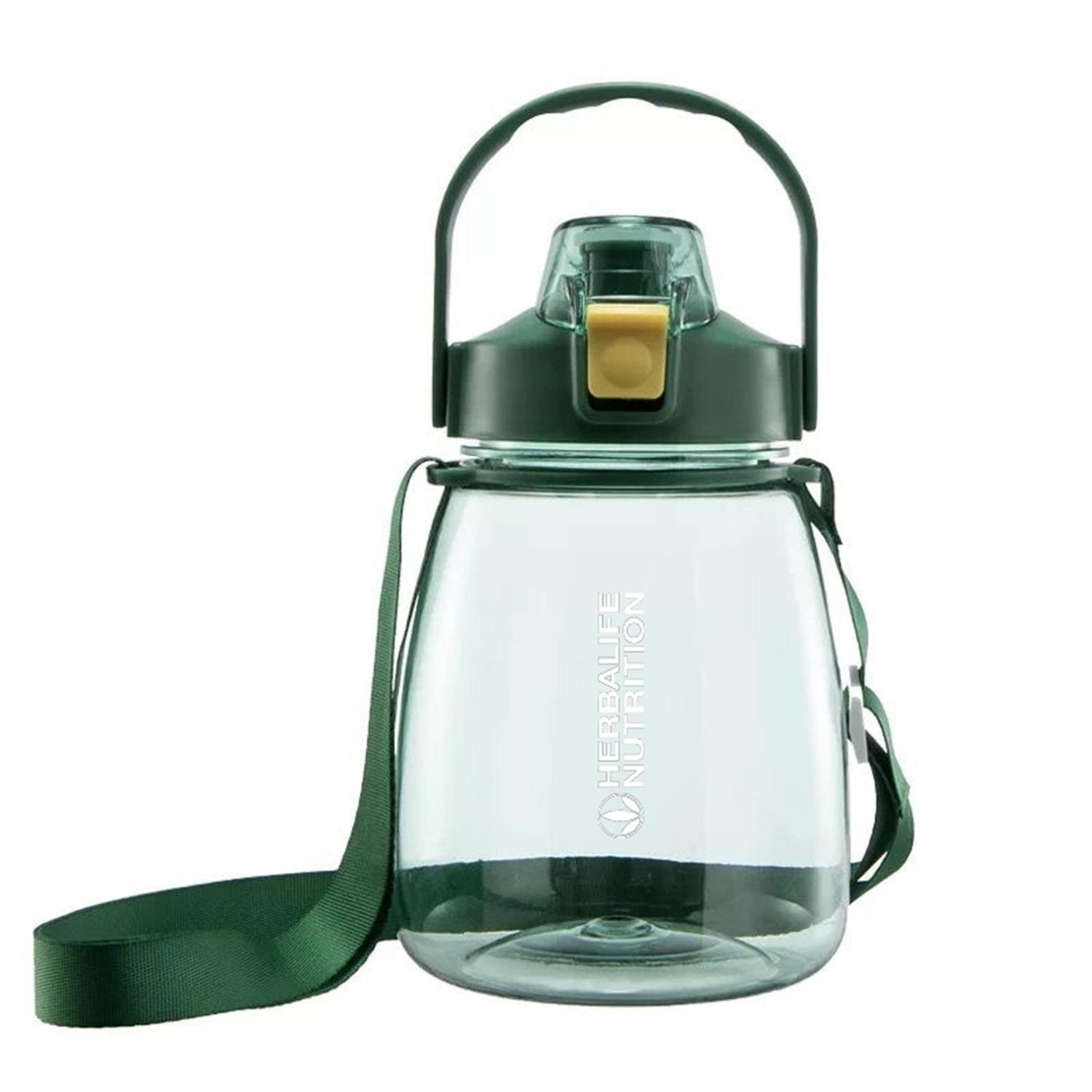 

Herba-life Big Pudding Drink Cup Student Portable Strap Straw Water Cup Large-capacity Plastic Cute Water bottle 1200ML зелений