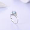 Wunderschöner natürlicher himmelblauer Topasring 925 Silber elegant leicht Luxus Damen Jubiläum & Party & Bankettkleidung Geschenk