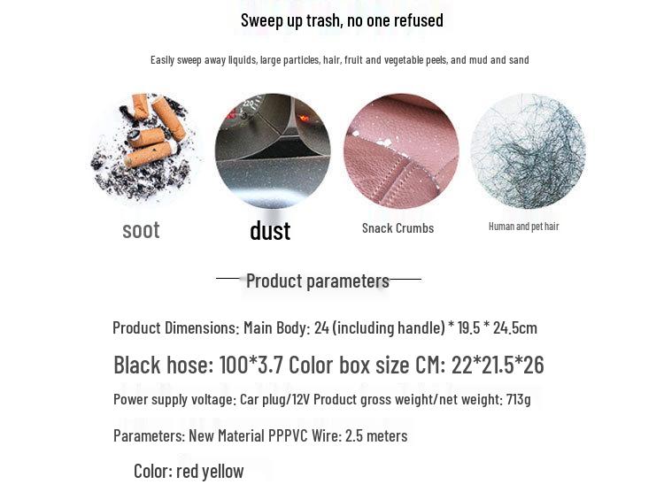 High Power Wet/Dry Car & Home Vacuum Cleaner with Strong Suction
