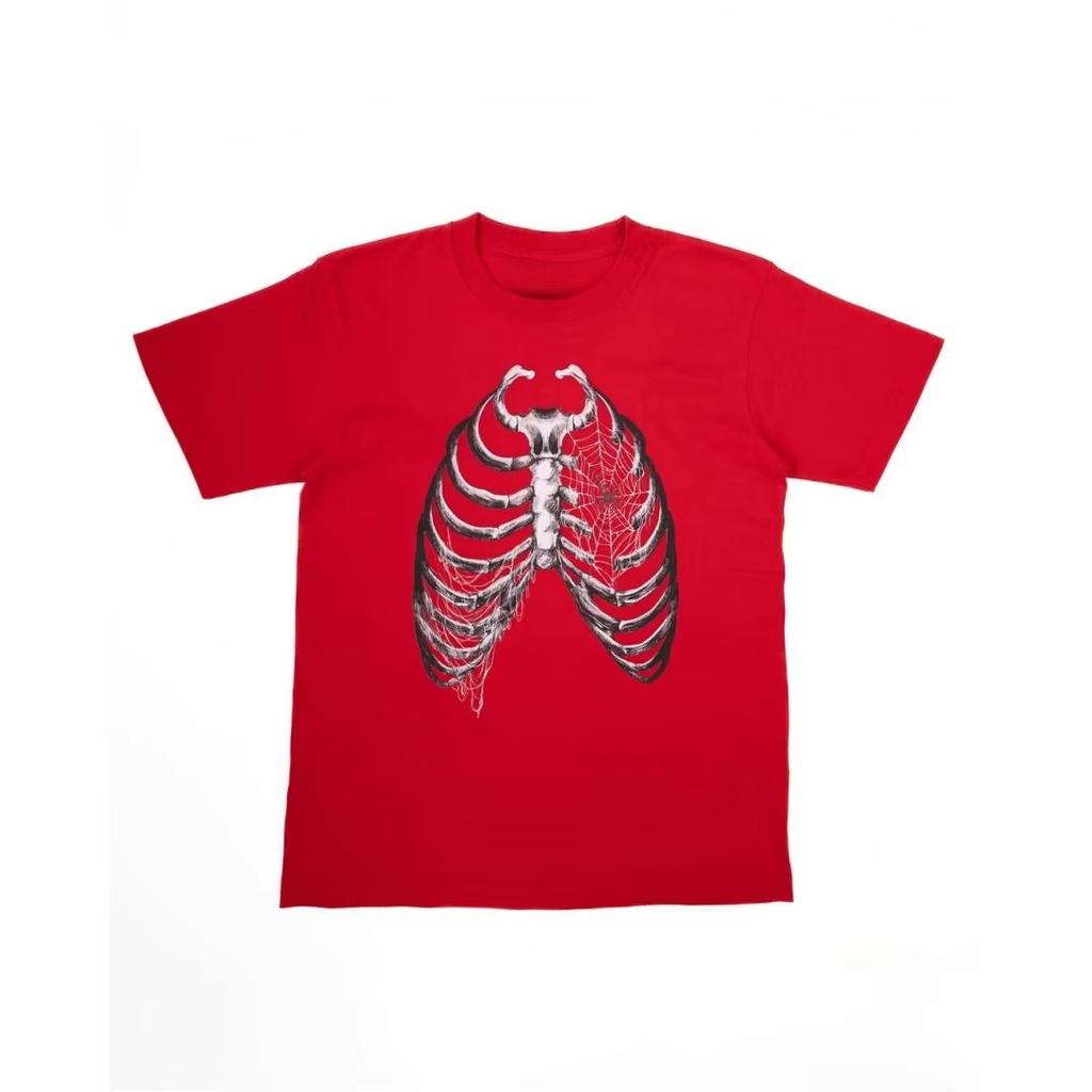 American retro skull pattern Tshirt fashionable sports pure cotton mens Tshirt allseason casual couple streetwear top