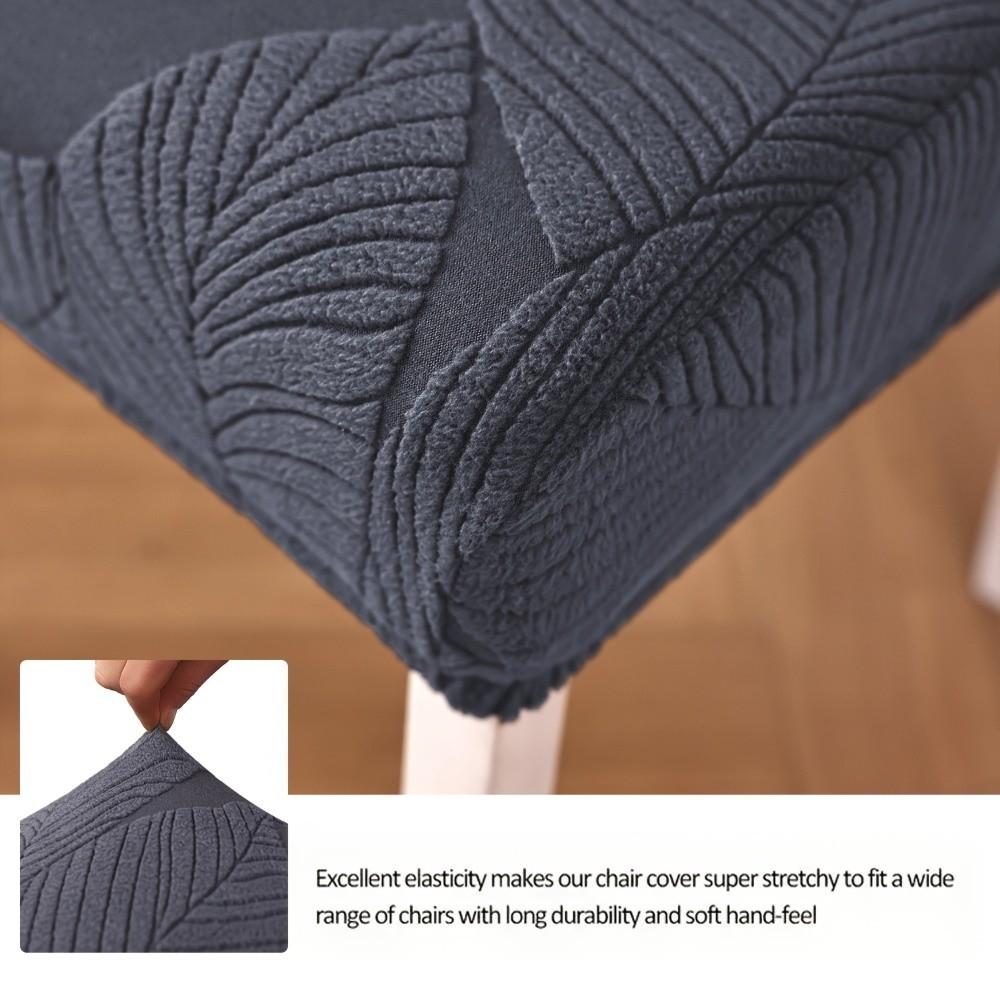 3D Leaf Jacquard Chair Cover Full Cover Elastic Chair Cover Stretch Dining Chair Cover  Living Room