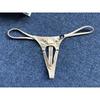 Penis Hole G-String Men Sexy Cock Ring Underwear Erotic Lingerie Low Rise T-Back Thongs Ice Silk Underpants Open Butt Panties