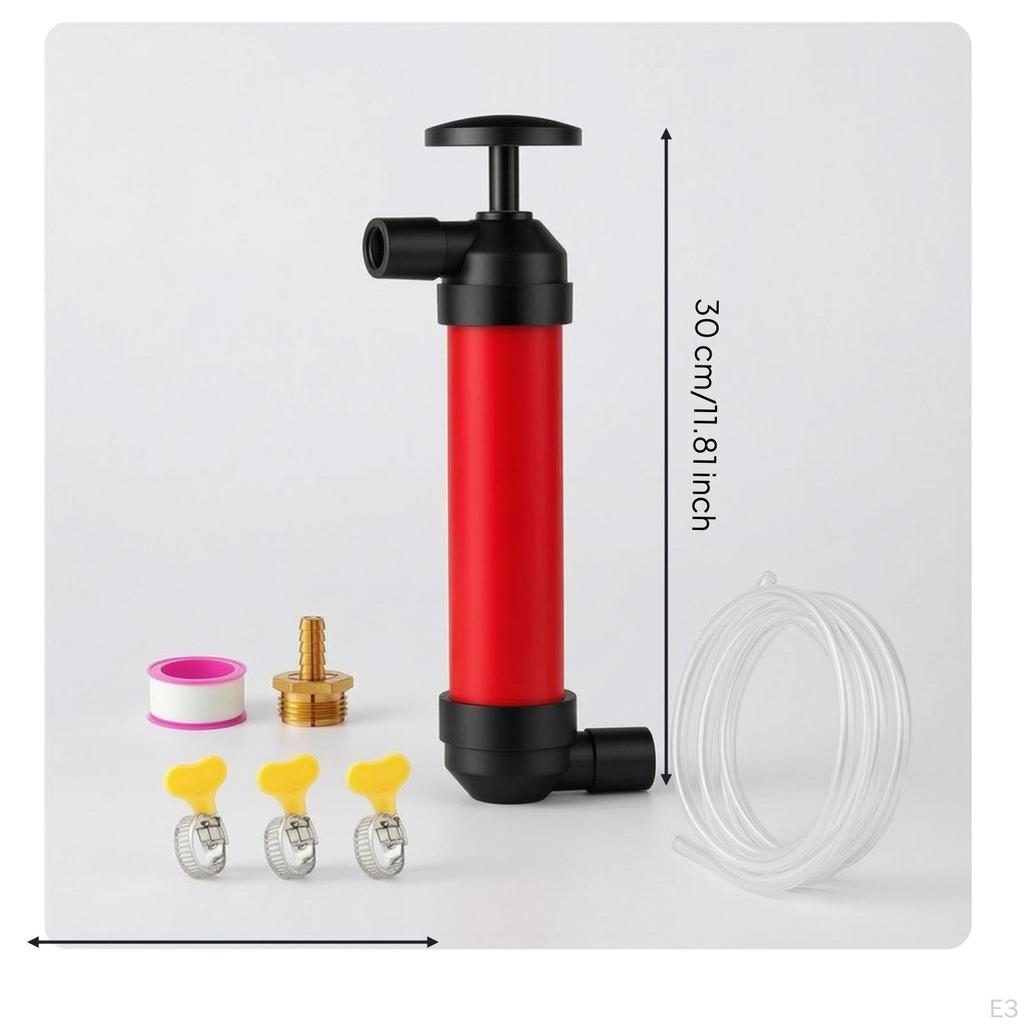 Manual Siphon Pump Portable with Hoses OilResistant for Journeyers, Campers, Garage, Rv
