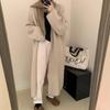 Long Sweater Cardigan Jacket Women's Autumn and Winter New High-end Knee Coat Loose Lazy Style Solid Color Knitted Sweater
