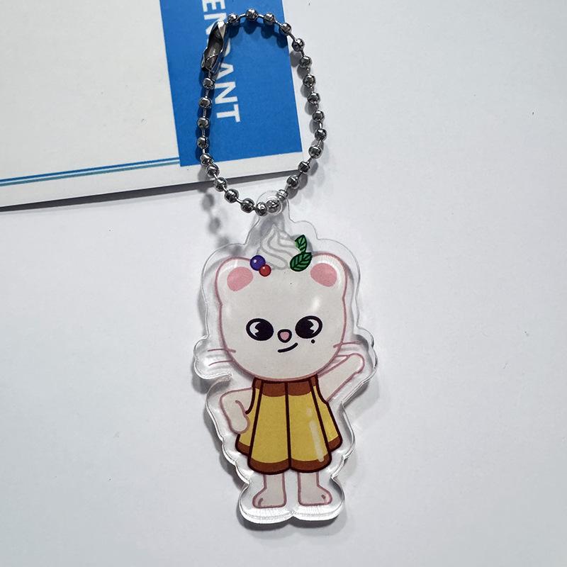 Stray Kids SKZOO Pudding Series Acrylic Keychain Cute Cartoon Animal Character Ball Chain Bag Pendant Fan Merchandise Gift for STAY