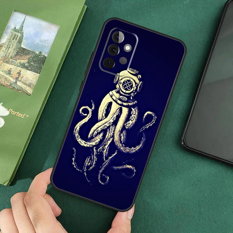 Marine Life Ocean Octopus Case For Samsung Galaxy A54 A12 A22 A32 A52 A72 A52S A14 A70 A51 A71 A33 A53 A73 Cover