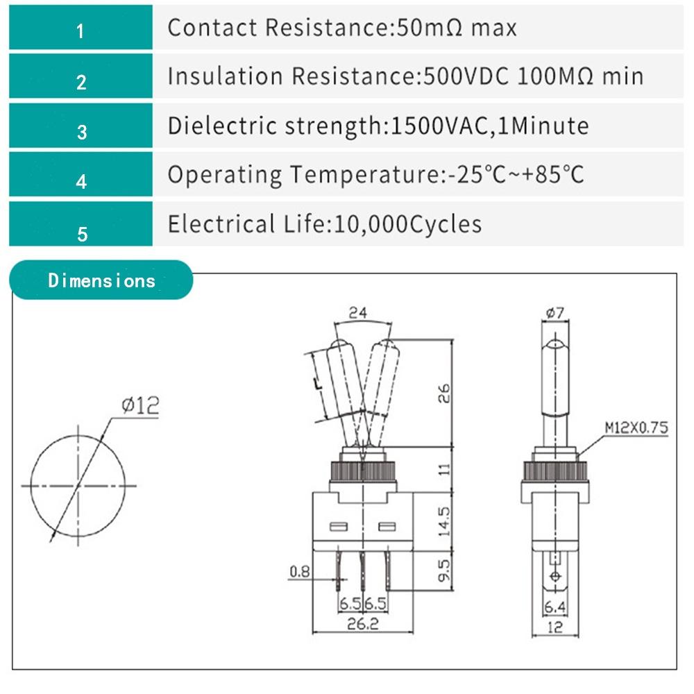 1PCS ASW-15D DC 12V 20A Auto Auto LED Licht Toggle Rocker Swi, 12mm Auto modifikation schalter taste schalter kippschalter
