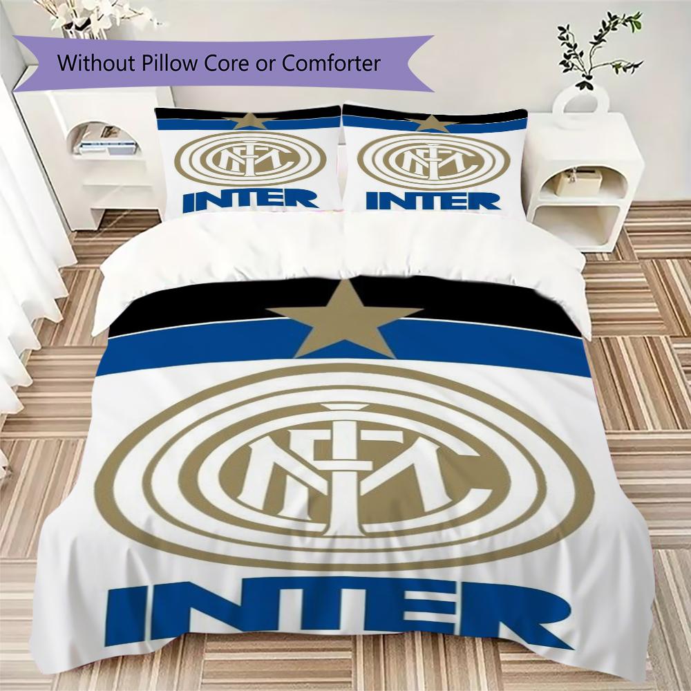 Inter Milan Patronen Beddengoed Dekbed Set Dekbedhoes Kussensloop Huisdecoratie Verjaardagscadeau (1 dekbedovertrek + 2 kussenslopen (zonder vulling))60