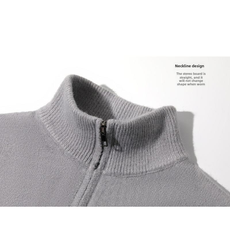 Новый мужской осенне-зимний свитер с плавными переходами цветов и высокими лацканами — фото 3