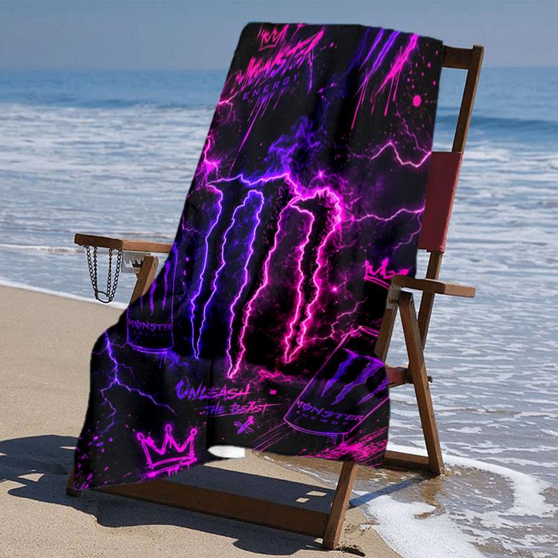 Beweis Strandtuch mit Monster Energy LOGO Muster - weich, saugfähig, schnelltrocknend, maschinenwaschbar - perfekt zum Schwimmen, Camping, Baden