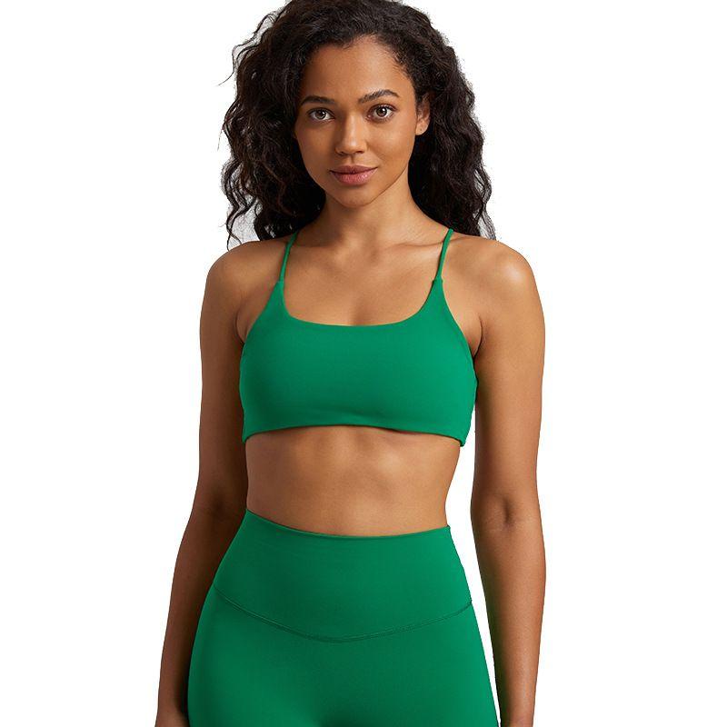Candy Color Nude Feel Workout Bra Outdoor Tight Running Exercise Underwear Shockproof Quick-Drying Workout Clothes Tops Women