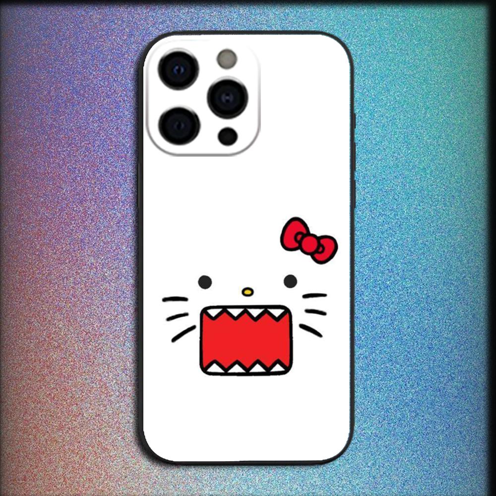 Cute Domo-kun Phone Case For iPhone 16,15,14,13,12,11,Pro,X,XS,Max,XR,Plus,Mini Soft Black Cover