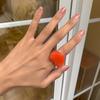 Personality Peach Heart Shaped Ring Simplicity Ring New Resin Geometric Ring