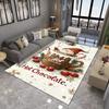 Christmas Themed Area Rug Snowman Christmas Tree Hot Chocolate Patterns with Snowflake Designs Soft Carpet for Living Room