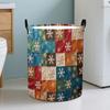 1pc Bohemian Laundry Basket with Sturdy Handle - Durable Polyester Storage Hamper Suitable for Home Organization, Space-Saving Design, Multi-Room Use 