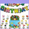Decorações de Aniversário Super Mario Party Com Balões e Bandeirola