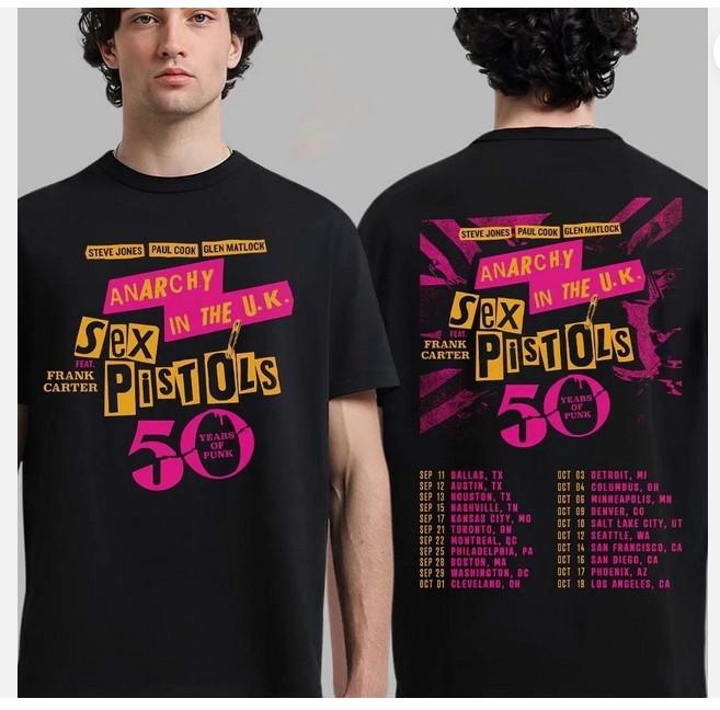 Sex Pistols TOUR Anni 2026 Maglietta Tour 2 LATI S-5XL