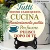 2D Flat Aluminum Decorative Plaques and Ornaments Sign, Hanging Wall Art with Funny Kitchen Rules Quote, Retro Italian Style Home Decor for Kitchen