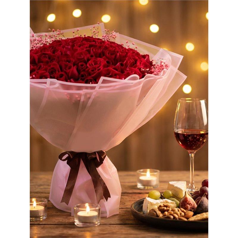 A25F-40 Sheets Flower Paper Matte Floral Paper Waterproof Bouquet Wrapping Paper With Border Supplies Packaging Paper B
