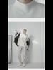 2024 Trendy Men's White Knitted Sweater: Loose, Handsome Design for Autumn/Winter