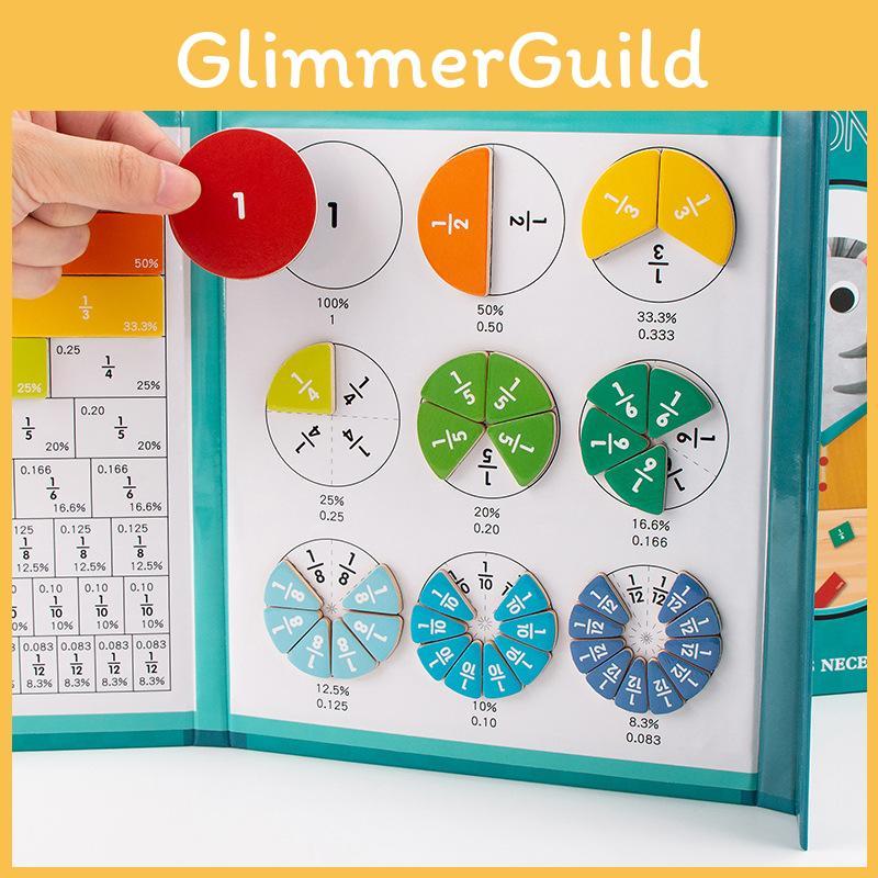 Educational Magnetic Fraction Book With Water Pen For Kids Learning And Math Practice