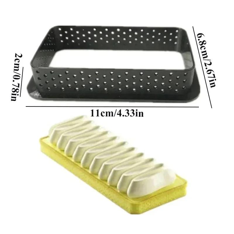 10PCS DIY Tart Ring Perforated Cake Mold Round Mousse Circle Ring French Dessert Bakeware Cutter Pastry Decorating Tools