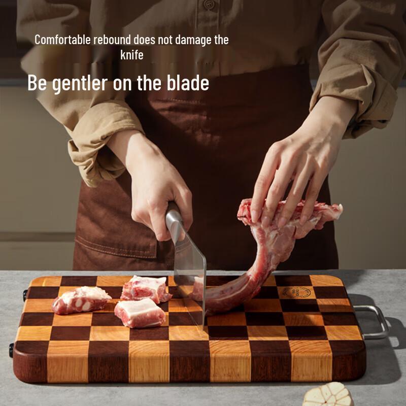 COOKER KING Chessboard Pattern Wooden Cutting Board