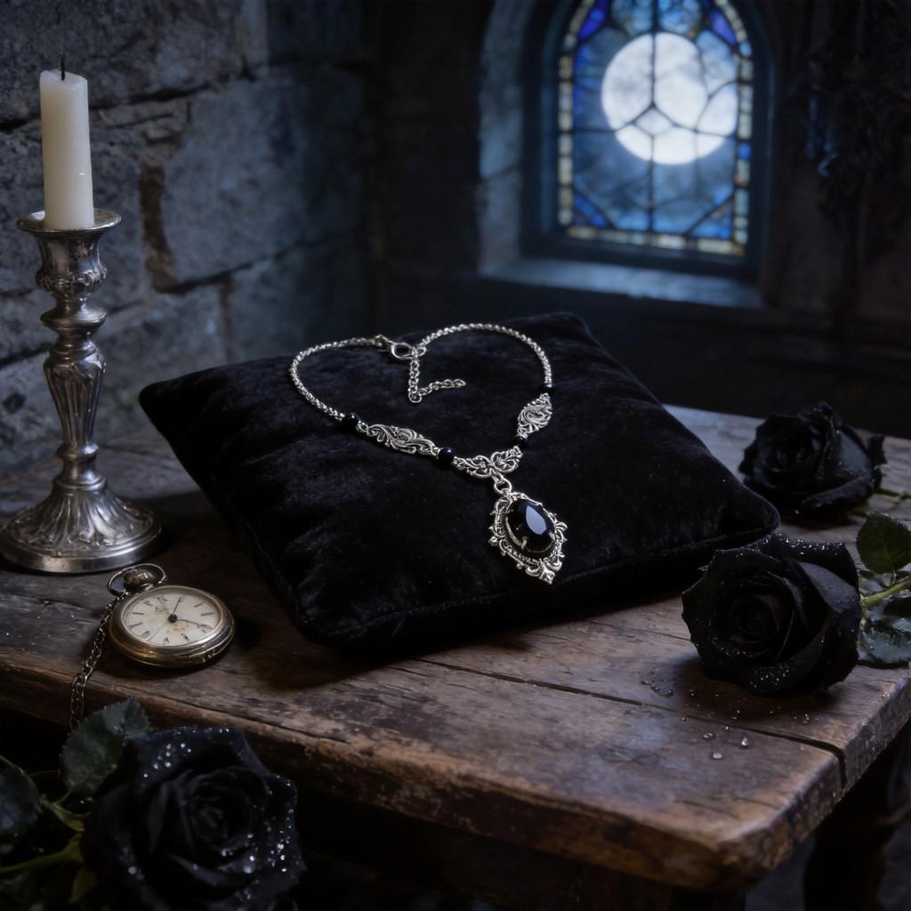 Gotische Rose Viktorianischer Stil Anhänger Halskette Mit Zinklegierung Charme Für Gotischen Modeschmuck
