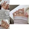 Modisches Verstellbares Offenes Ring-Set Für Damen Im Einzigartigen Geometrischen Stil 2023
