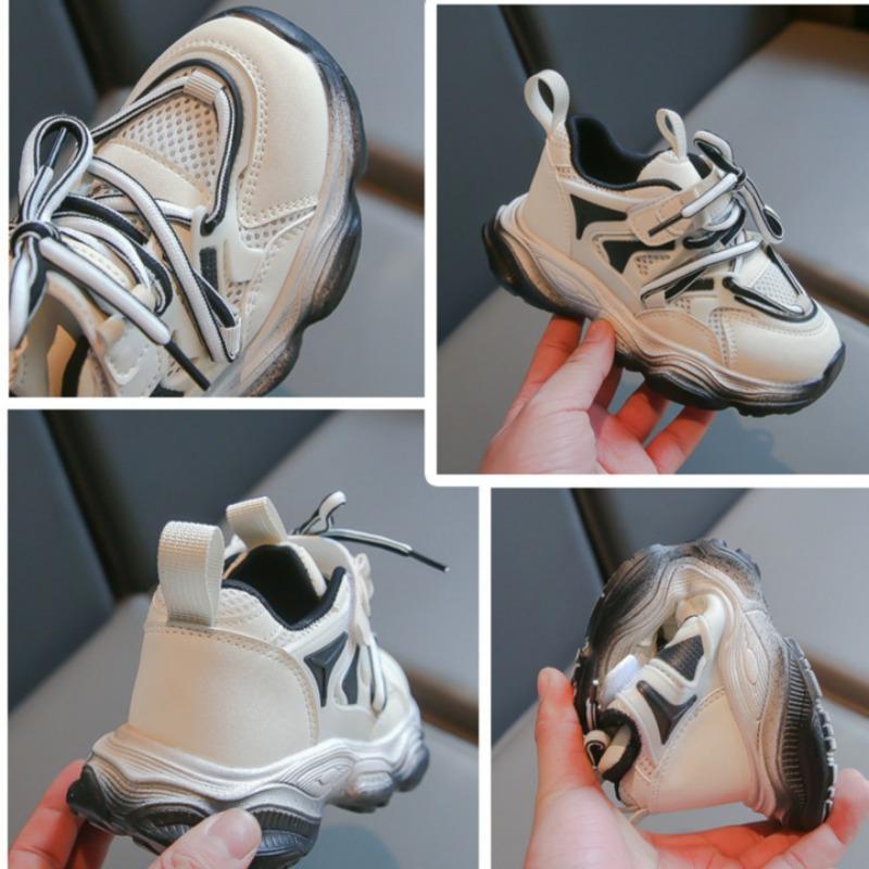 Girls' Sports Shoes Spring and Summer Children's Dad Shoes Breathable Mesh Student Running Shoes Boys' Lightweight Non-slip Casual Shoes