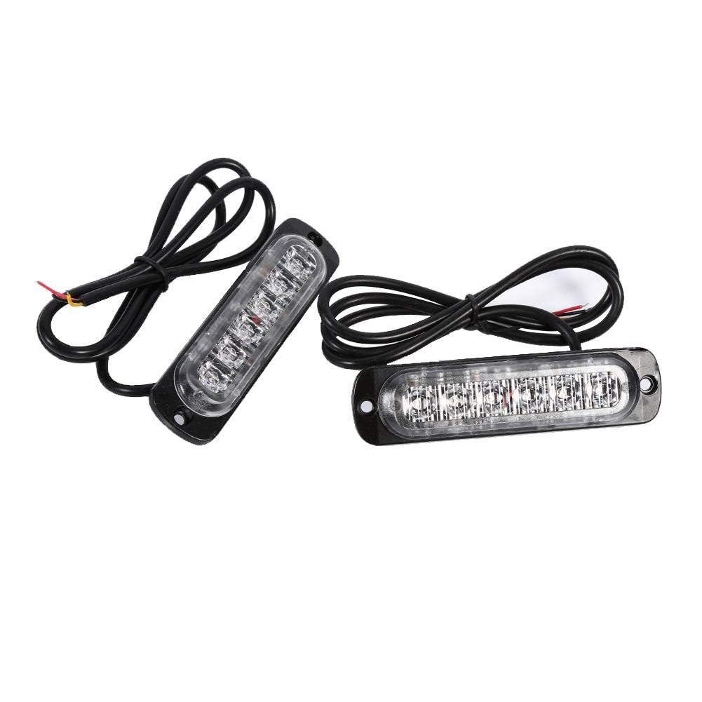 2pcs DC 12/24V 6LED Emergency Strobe Light Warning Strobe Light Emergency Light Flashing Lamp