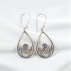 Amethyst Gemstone 925 Sterling Silver Handmade Jewelry Earrings 1.91" For Women EE-90-5