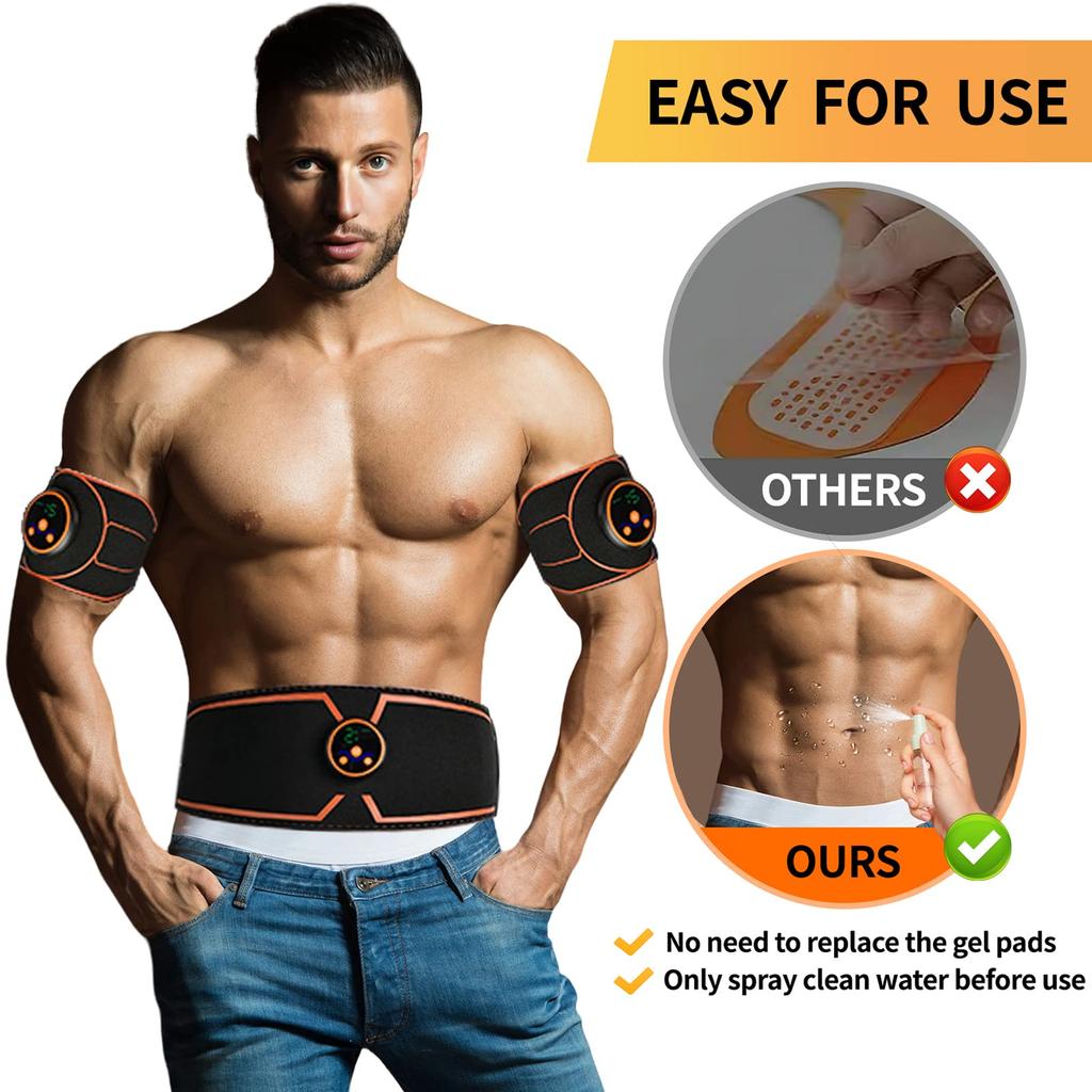 Abs pás Břišní trenažér EMS Svalová stimulace Elektrický posilovač Tónovací pásy pro cvičení paží Fitness Vybavení pro domácí posilovnu