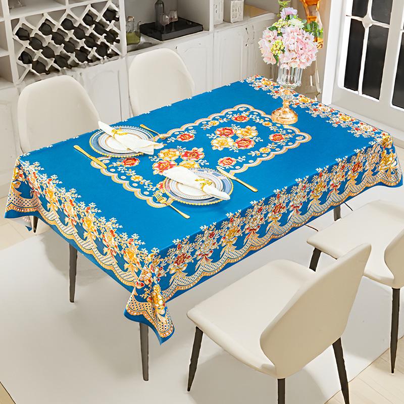 Luxury Waterproof PVC Tablecloth: Oilproof, Anti-scald, Wash-free Round Design for Hotels and Homes