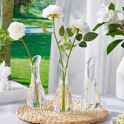 1PC Plastic Flower Vase Home Desktop Decoration Vase Transparency Hydroponic Vase Nordic