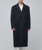 Musinsa Standard Cashmere Blend Daddy Shoulder Double Long Coat [Charcoal Grey]