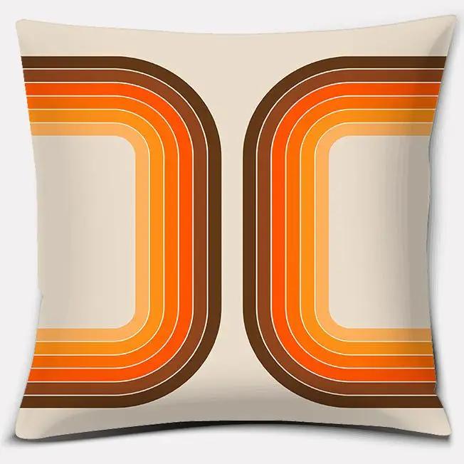 Retro Rainbow Geometric Color Series Pillow Cover Gift Home Office Decoration Bedroom Sofa Car Cushion