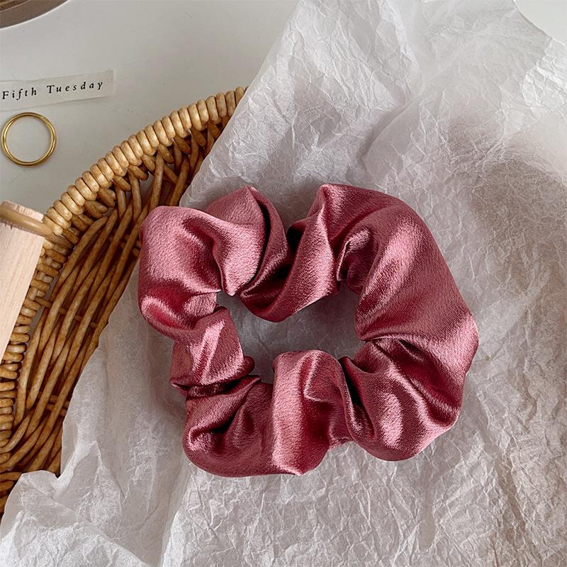Vintage Crystal Satin Large Intestine Ring Premium Hair Band Headband Rubber Band Head Flower Hair Accessories Women