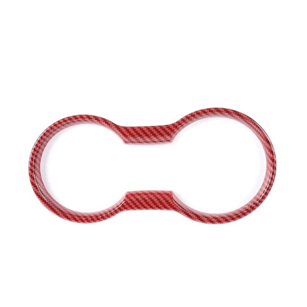 Car Water Cup Holder Frame Cover Carbon Fiber Interior Trim Molding Cup Holder Cover Accessories for Ford Mustang 2015- 2025