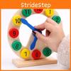 Wooden Learning Kid Clock Non Electric Educational Toy Number Recognition Skills