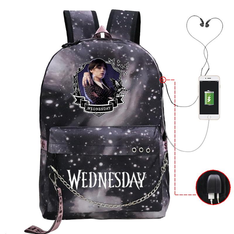 Usb Backpack Printed Travel Bag American Drama Peripheral Leisure Junior High School Student Schoolbag