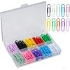 200 Pcs Medium 33 mm/1.3Inch Size Colored Paper Clip with Plastic Box Coated Metal PaperClips Office for School and Personal Use