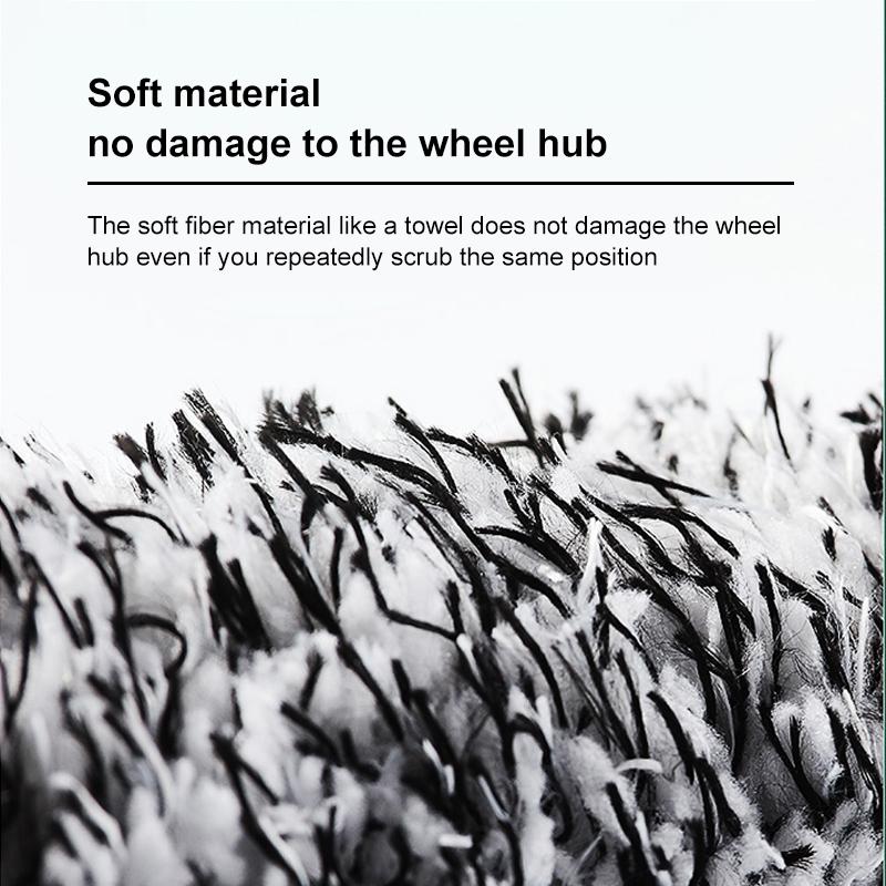Autowaschbürste Super Brush Plüsch Premium Räder Bürste Rutschfester Griff Leicht zu reinigende Felgen Speichen Radlauf Autozubehör