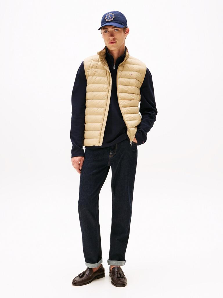 Зимняя куртка Tommy Hilfiger со стеганым жилетом, прошитым логотипом, бежевая