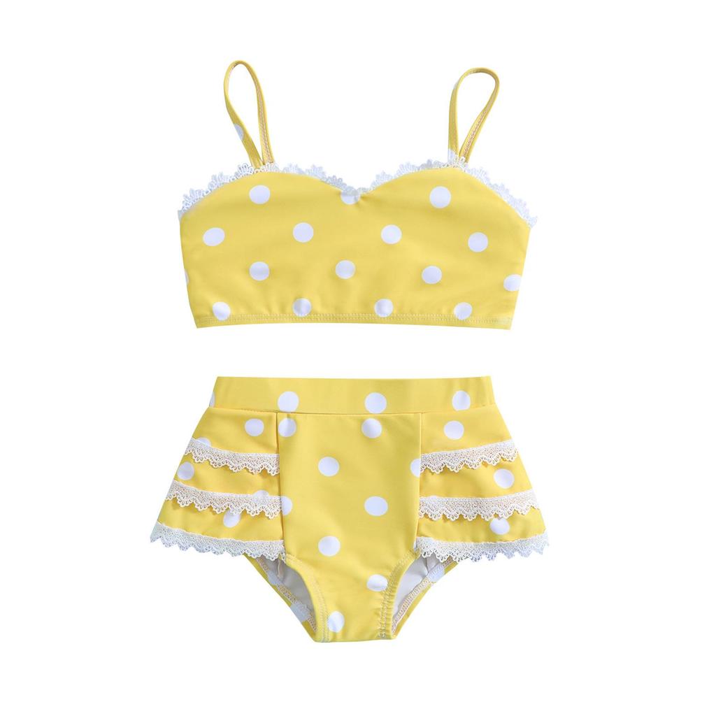 Polka Dot Halter Bikini for Girls - Two-Piece Swimsuit Set