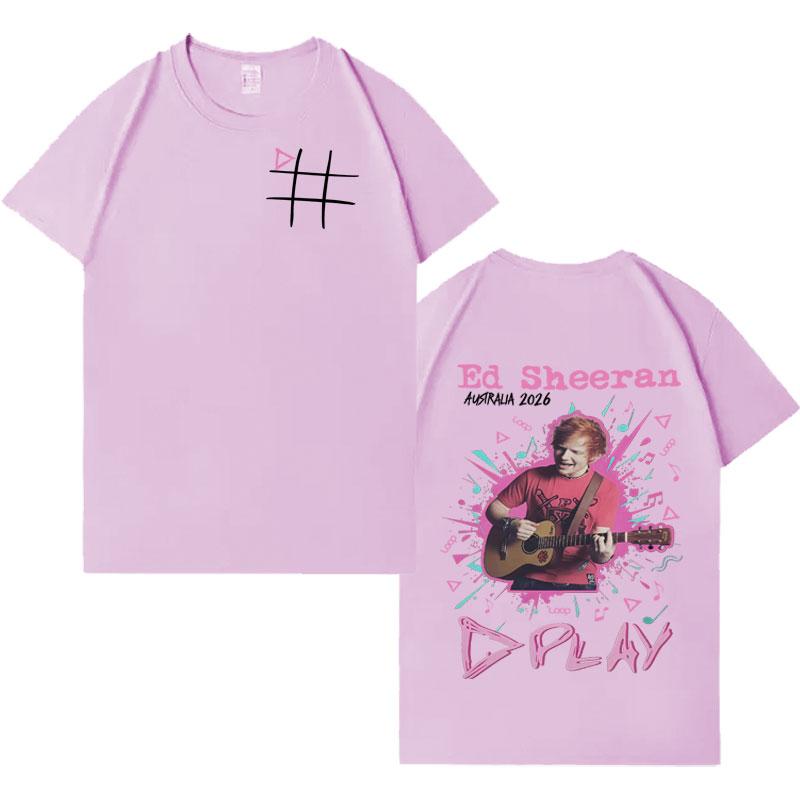 2026 Trendy Australian Loop Tour Ed Sheeran Fans Double Sided Print High Quality Tshirt Mens Punk Harajuku Cotton Loose T Shirts